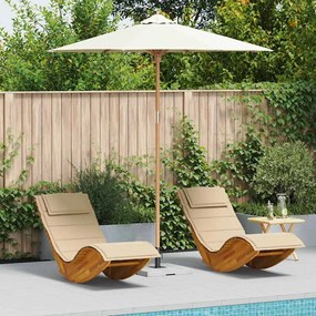 vidaXL Guarda-sol de Jardim Branco Creme Ø 270 x 260 cm Bambu