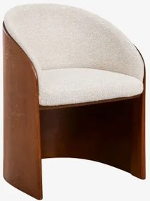 Pack De 2 Cadeiras De Jantar Em Madeira De Carvalho E Bouclé Keluna Bouclé Creme Bege - Sklum