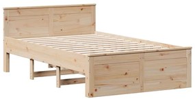 Cama sem colchão com cabeceira 135x190 cm pinho maciço