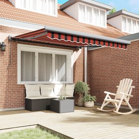 Toldo Retrátil Manual Laranja e Marrom 350x250 cm