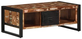 Mesa de centro multicor 90x50x36 cm madeira maciça recuperada