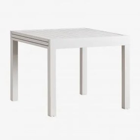 Mesa De Jardim Extensível Em Alumínio Starmi 90-180x90 Cm Gardénia Branco - Sklum