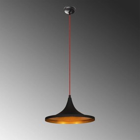 Chandelier Elmas – Preto e Vermelho – Diâmetro 35 cm, Altura 117 cm