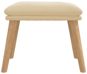 Apoio de pés 45x29,5x35 cm veludo branco nata