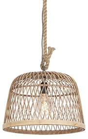 LED Candeeiro de suspensão rústico inteligente em vime com lâmpada WiFi G125 - Calamus Rústico