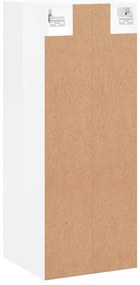 Armário de parede 34,5x34x90 cm branco brilhante