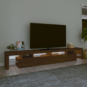 Móvel de TV com luzes LED 260x36,5x40 cm cor carvalho castanho