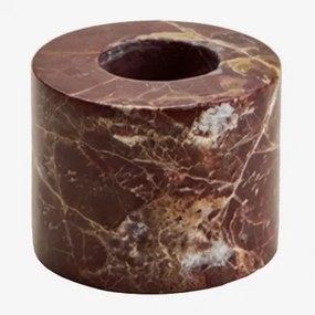 Pack De 2 Castiçais Em Pedra Natural Seravento Mármore Vermelho Cherry Gold - Sklum
