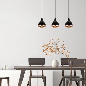 **** Chandelier Yildo – Preto Cobre – 65 x 14 x 31-111 cm

**
