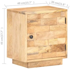 Mesa de cabeceira 40x30x45 cm madeira de mangueira maciça