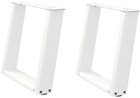 Pés para mesa de centro em forma de U, 2 peças, branco, 50x (42-43) cm