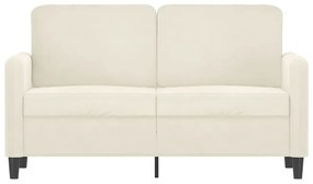 Sofá de 2 lugares veludo 120 cm cor creme