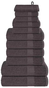 12pcs Conjunto toalhas banho 360 gsm 100% algodão antracite