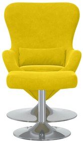 Poltrona Egg vidaXL com Puff Veludo Amarelo