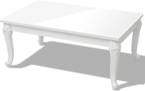 Mesa de centro, 100x60x42 cm, branco brilhante