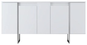 Console Luxe – Branco e Prateado – 160x35x80 cm