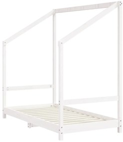 Estrutura de cama infantil 2x(80x160) cm pinho maciço branco