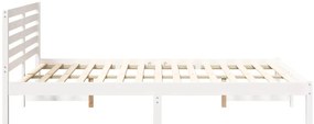 Estrutura da Cama com cabeceira Branco 140 x 220 cm