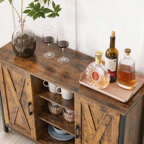 Aparador 100 x 35 x 70 cm Castanho Vintage-preto