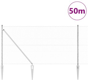 Cerca Hexagonal vidaXL 1.4x50 m Aço Galvanizado