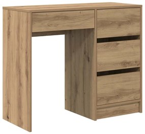 Mesa de Escrita Castanha Carvalho Artesanal Madeira Engenheirada