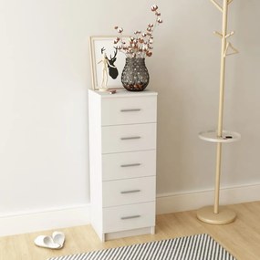 vidaXL Móvel de gavetas alto em aglomerado 41x35x106 cm branco
