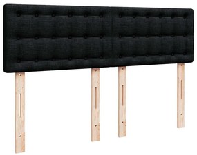 Cama com molas/colchão 140x200 cm tecido preto