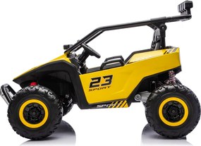 Buggy elétrico para Crianças 24V, 4x200W, 2 lugares TURBO 23, Rodas Espuma EVA, Assento Couro ecológico Amarelo