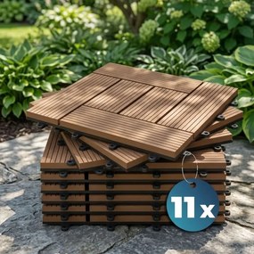Conjunto 11 unidades Ladrilhos compostos para terraços, 30 x 30 cm mosaico cor terracota