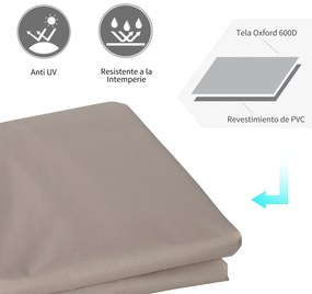 Outsunny Capa para móveis de jardim 600D Oxford Proteção contra poeira Capa contra raios ultravioleta para móveis de exterior 127x72x76 cm para mesas cadeiras sofás marrom