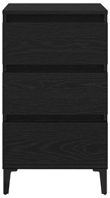 Cabeceira de noite vidaXL Preto Carvalho 40x35x70 cm Madeira do engend