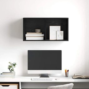 Armário de TV de Parede em Carvalho Preto - 37 x 37 x 72 cm, Feito em