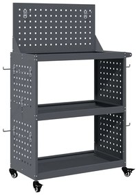 Carro de Ferramentas com prateleira com roda Antracite 65 x 35 x 111 c