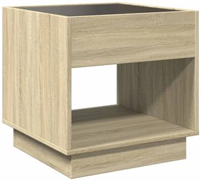 Mesa de cabeceira c/ LED Infinity 50x50x50 cm carvalho sonoma