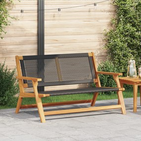 vidaXL Banco de Jardim Preto 122x76x73,5 cm Madeira Sólida de Acácia