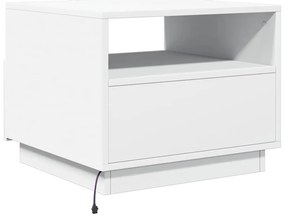Mesa de centro com luzes LED 50x49x40 cm branco