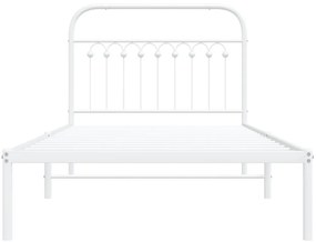 Estrutura de cama com cabeceira 100x200 cm metal branco