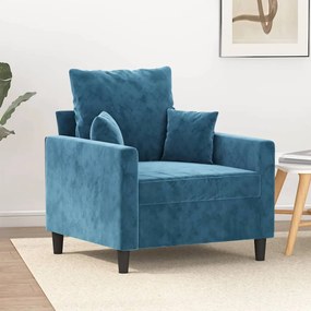 Poltrona 60 cm veludo azul