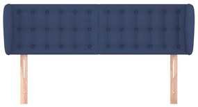 Cabeceira de cama c/ abas tecido 147x23x78/88 cm azul