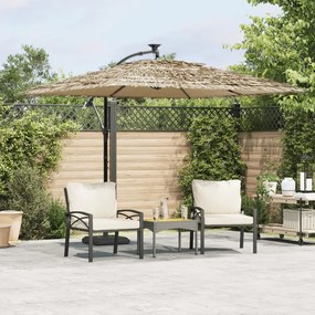 vidaXL Guarda-sol de jardim com poste de aço 269x269x235 cm castanho
