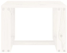 Mesa de apoio para jardim 40x38x28,5 cm pinho maciço branco