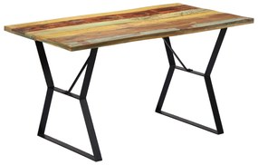 Mesa de jantar 140x80x76 cm madeira recuperada maciça