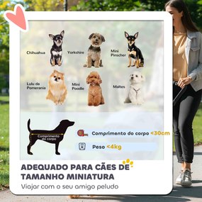 Carrinho para Cães Pequenos com Estrutura Compacta Carrinho Dobrável com Colchão Lavável Suporte para Copos 76x44x103 cm Azul