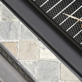Braseira/Aquecedor de Exterior com Churrasqueira - Preto