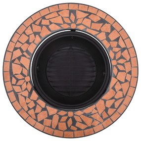 Braseira em mosaico 68 cm cerâmica terracota