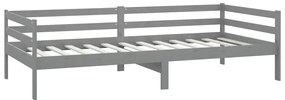 Sofá-cama com colchão 90x200 cm pinho maciço cinzento