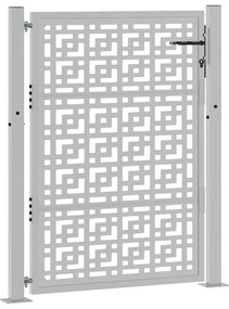 Portão de jardim 105x130 cm design cruzado de aço resistente