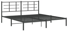Estrutura de cama em metal com cabeceira 180x200 cm preto
