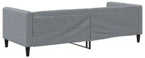 Sofá-cama 80x200 cm tecido cinzento-claro