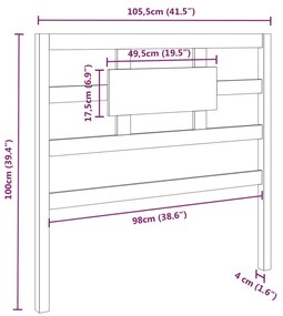 Cabeceira de cama 105,5x4x100 cm pinho maciço castanho mel